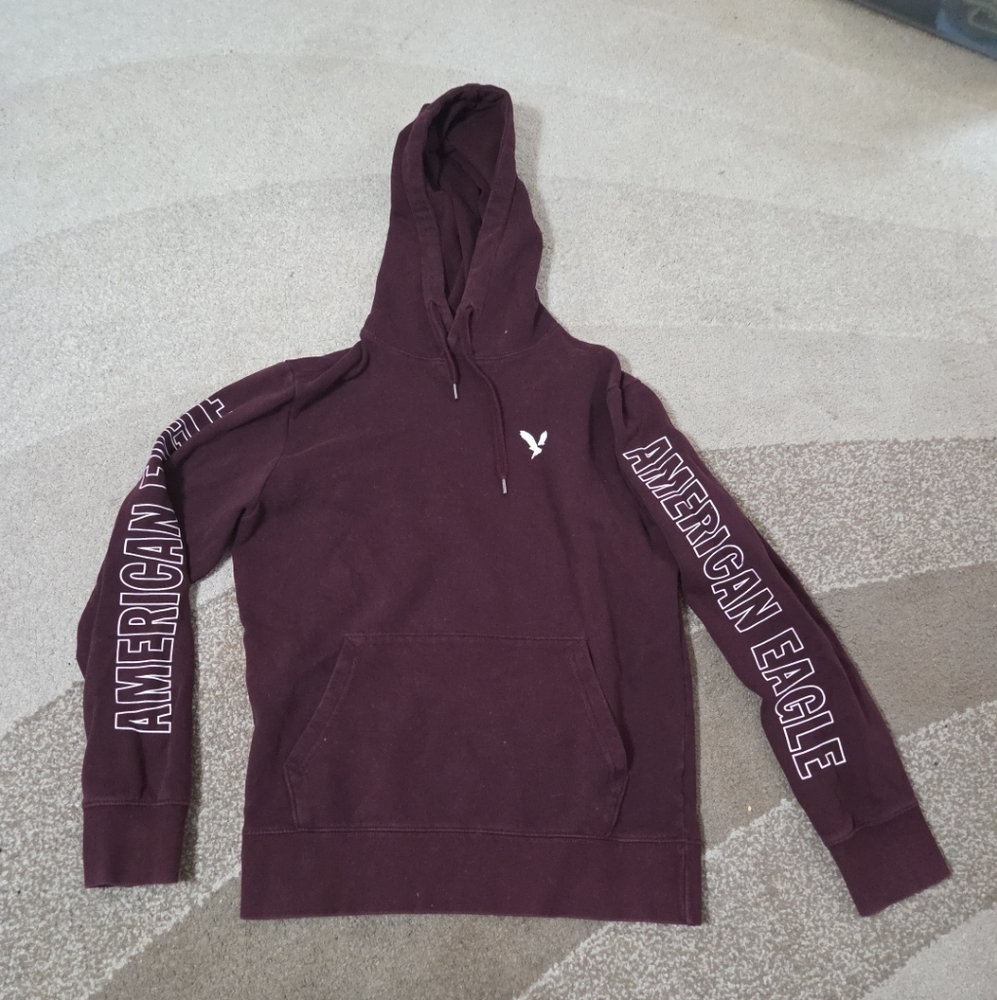 American Eagle Outfitters Maroon Hoodie for Men